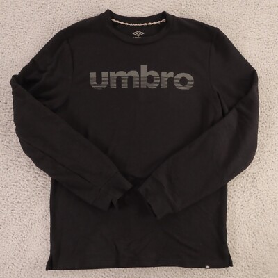 Umbro Sweatshirt Mens M Black Polyester Blend Spell Out Logo Sweater