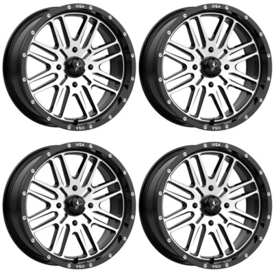 4 ATV/UTV Wheels Set 14in MSA M38 Brute Machined 4/110 10mm H700