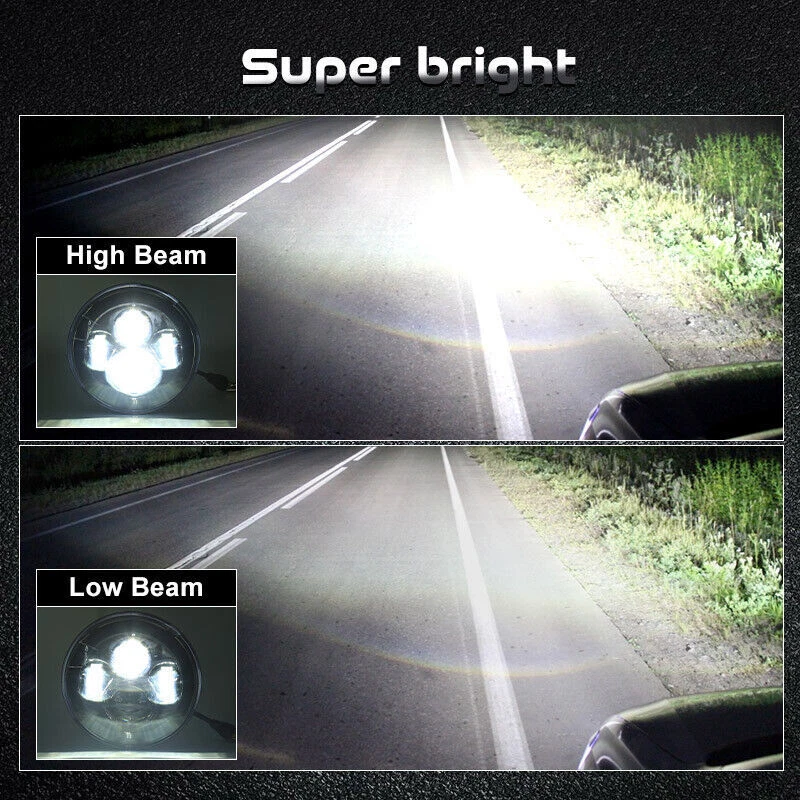 Juego de faros LED y luces traseras y luces de giro DOT 7" para Jeep Wrangler JK Foto 4 de 4