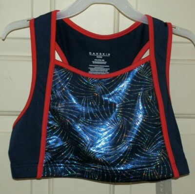 New Girls size Large 10-12 Blue Racerback Bra Top Danskin Now