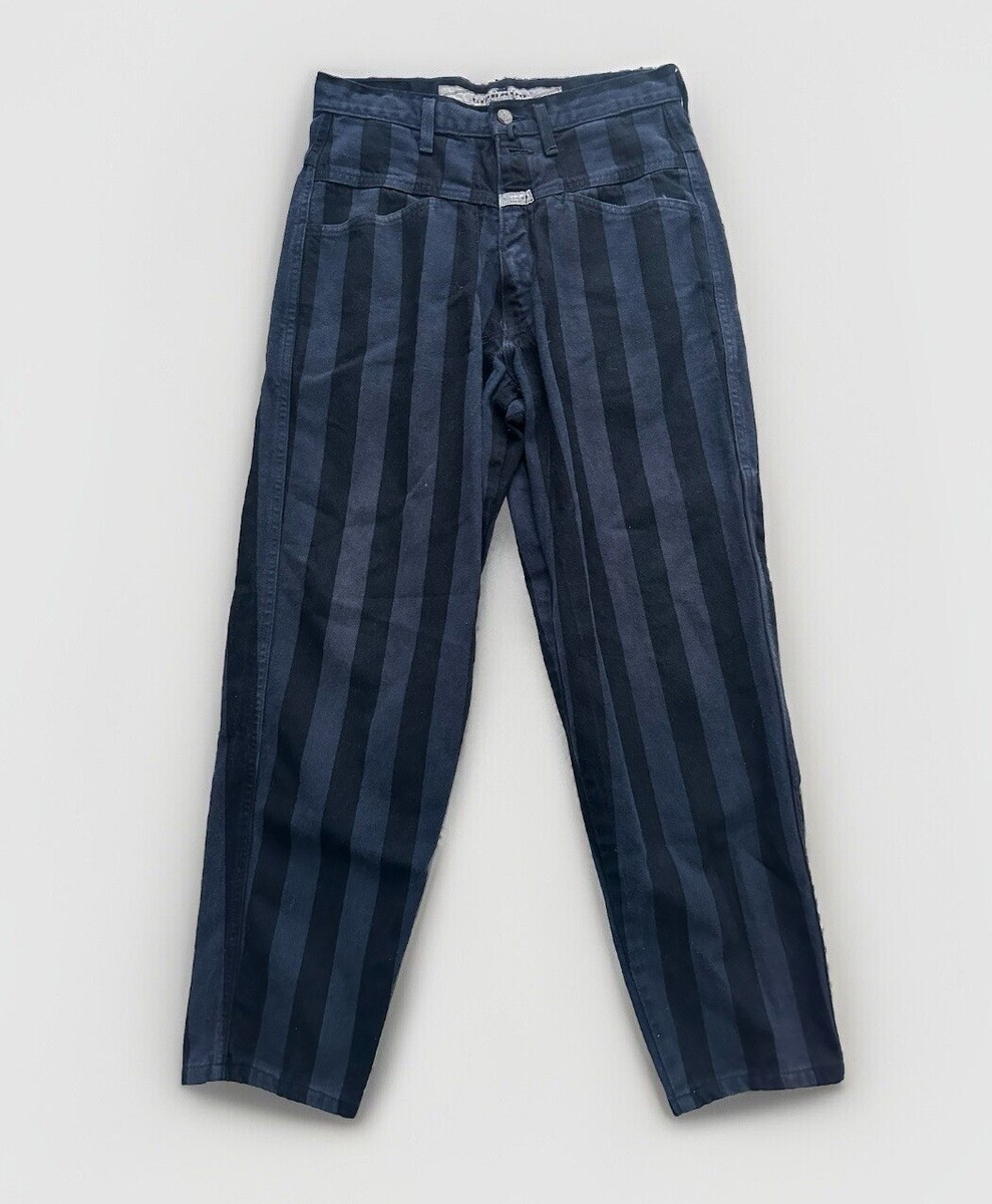 VTG 90's Marithe Francois Girbaud Blue Black Stripe Jeans VTG 90's Marithe Francois Girbaud Blue Black Stripe Jeans