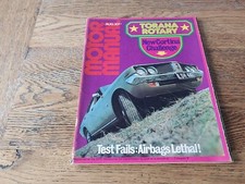MOTOR MANUAL August 1972 Holden Torana Vintage Very Good Condition Magazine