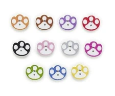 Choose Qty PAW PRINT 2-hole White Wood Buttons 5/8" x 9/16" (16mm) Craft (2513)