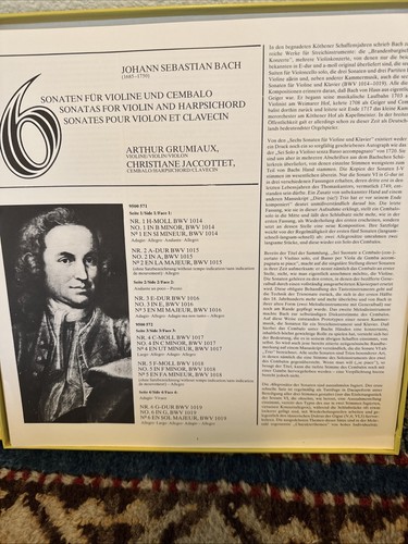 Bach/Grumiaux/Jaccottet: 6 Sonatas For Violin & Harpsichord" Philips 2-LP NM - Picture 3 of 4