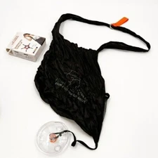 Reuseable Roll Up Shopping Bag NEW Black Travel Holder