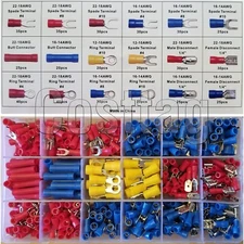 520 PCS Insulated Electrical Wire Splice Terminal Spade/Crimp/Ring Connector Kit
