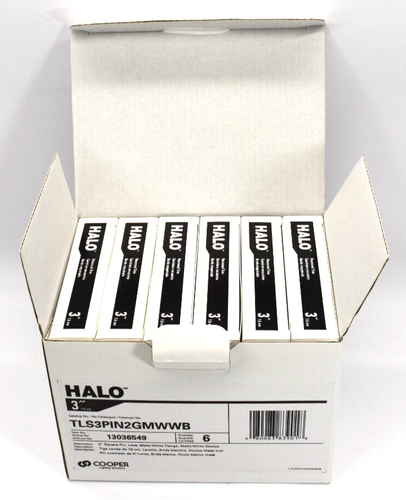 Qty. Box of 6 HALO 3" Square Recessed Trim Lens Matte White TLS3PIN2GMWWB - Picture 3 of 4