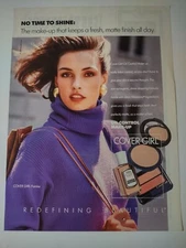 Vintage 1990s Print Ad Cover Girl No Time to Shine Oil Control Makeup