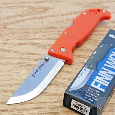 Cold Steel Finn Wolf Folding Knife 3.5'' Satin AUS-8A Steel Blade Griv-Ex Handle
