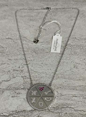 Park Lane Sweets Silvertone Necklace Pink Clear CZs Love Limited Ed. - Picture 4 of 7