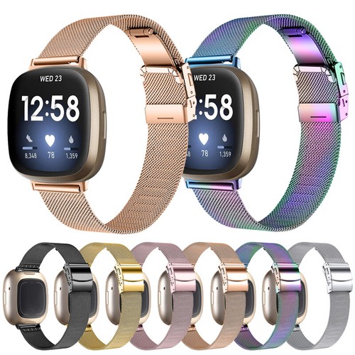 Metal Stainless Steel Milanese Mesh Watch Band Strap For Fitbit Versa 4 /Sense 2 - Picture 1 of 12