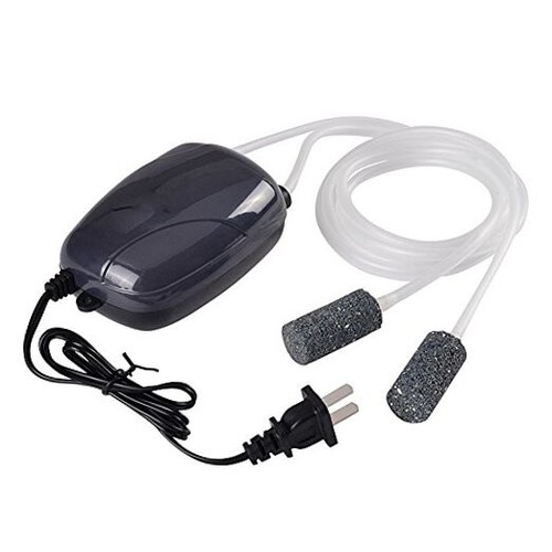 Slient 2 Air Bubble Disk Stone Aerator Aquarium Fish Tank Pond Pump Hydroponic