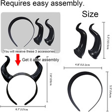 Devil Horns Headband Red Black Gradient Halloween Costume Accessory Adjustable