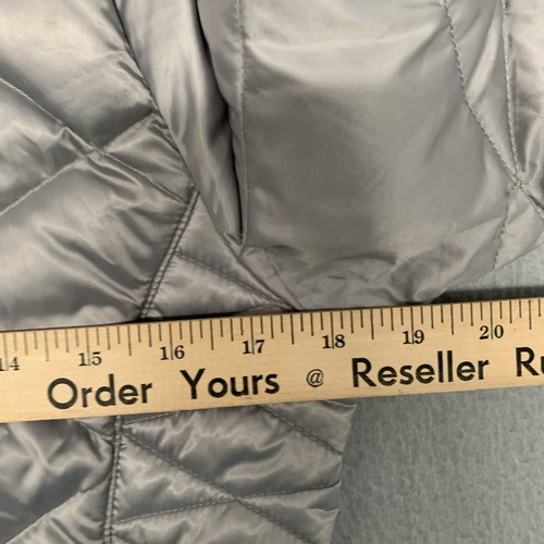 North Face Aconcagua Jacket 550 Silver Gray Down Puffer Coat Girls Sz L 14/16 - Picture 10 of 12