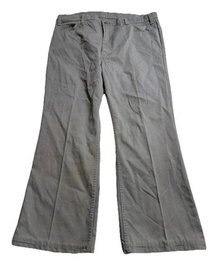 Vintage 70s Levis 517 Pants Men 39x28 Gray Sta Prest Bootcut Flare Talon Zip USA