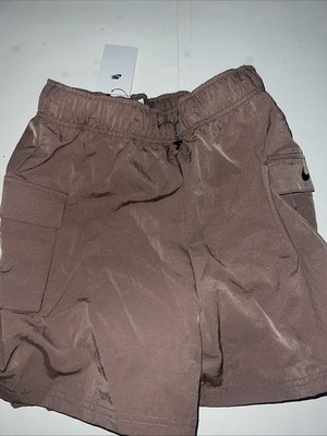 Nike Women's Smokey Mauve Essential Woven High-Rise Cargo Shorts DM6247-208 Sz S