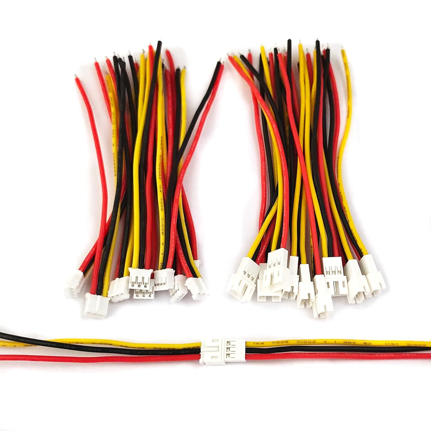 10Pairs JST PH 2.0Mm 3 Pin Male and Female Connector Plug with 10Cm 22 AWG Soft