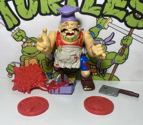 PIZZA FACE TMNT 1990 Complete Vintage Action Figure Playmates Toys 990U D4