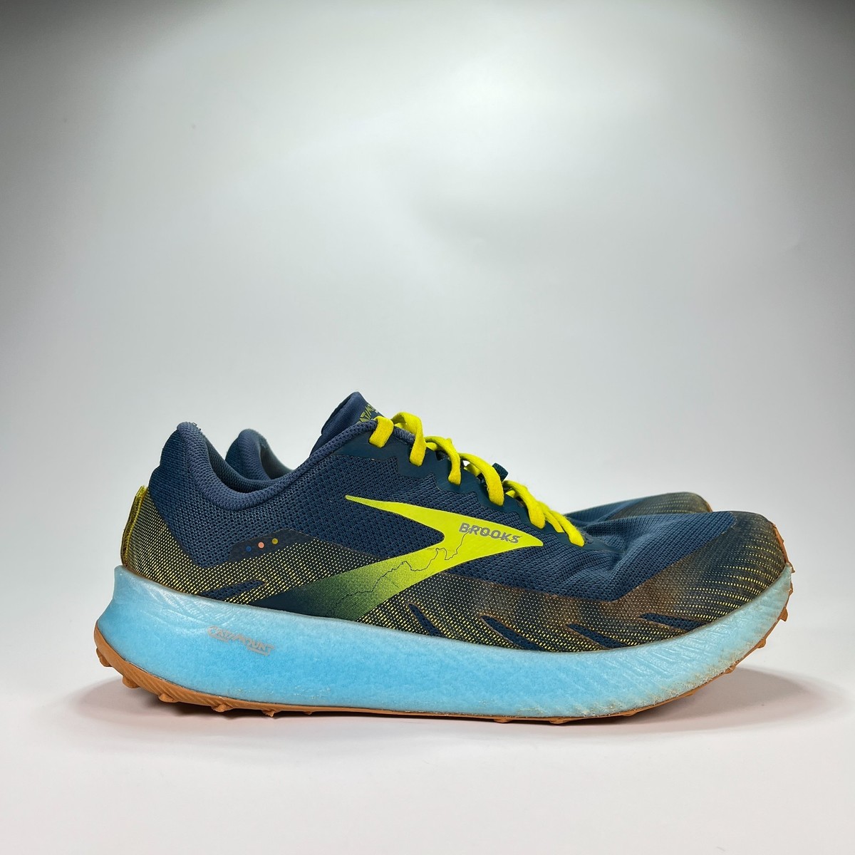 Brooks Catamount Blue Yellow Trail Running Shoes Sneaker  display picture 1