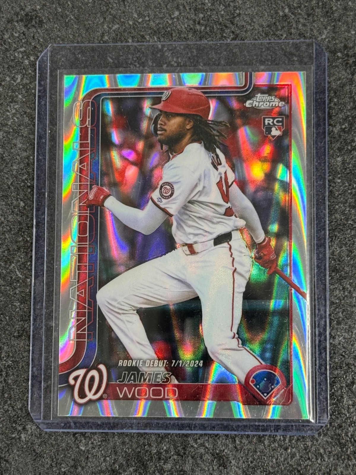 2025 Topps Chrome Update Rookie Debut James Wood #USC95 RayWave Refractor (RC)