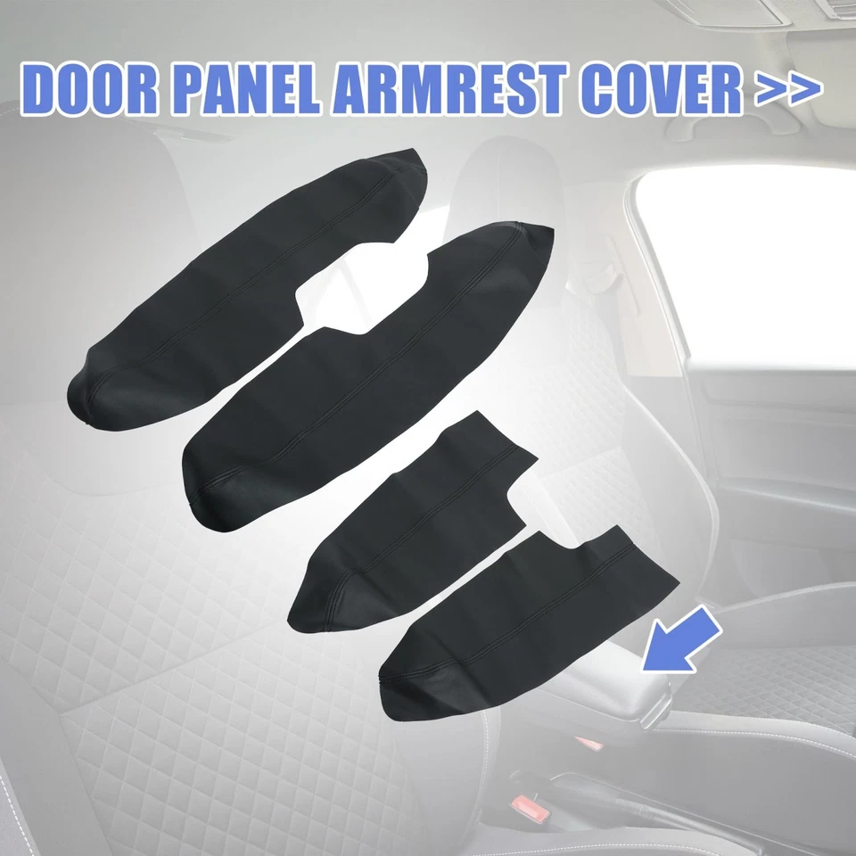 1 Juego de almohadillas de cubierta de reposabrazos para cubierta trasera delantera de coche para Nissan X-Trail 2014-2018 negro Foto 2 de 4