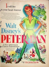Original 1953 Vintage Print Ad: Walt Disney's PETERPAN #Collectives