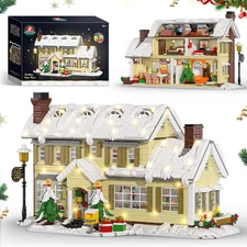 Christmas Holiday House Building Blocks Set, Christmas Village House Building Ki