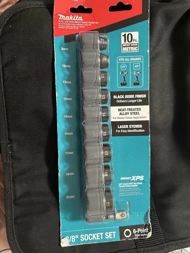 Makita E-01688 Impact XPS Juego de enchufes métricos de 6 puntos de accionamiento de 10 piezas de 3/8" Foto 2 de 2