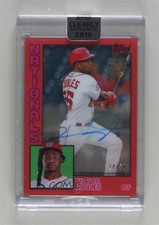 2019 Topps Clearly Authentic 1984 Design Red 24/50 Victor Robles Auto b4d