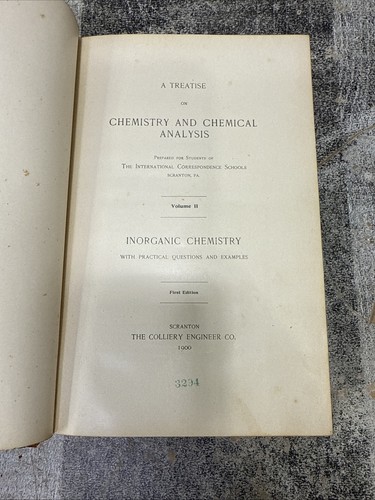 A Treatise on Chemistry & Chemical Analysis Vol 1 & 2 1st Ed Scranton 1900 - Picture 7 of 7