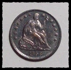 1858-P   SEATED LIBERTY HALF DIME Great Toning   Sharp AU  #12D43