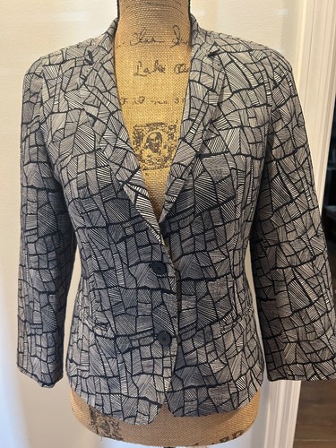 Max Mara Elisse print blazer with 3/4 length sleeves