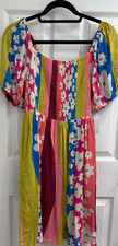 New Easel Womens Floral Puff Sleeve Flowy Dre...