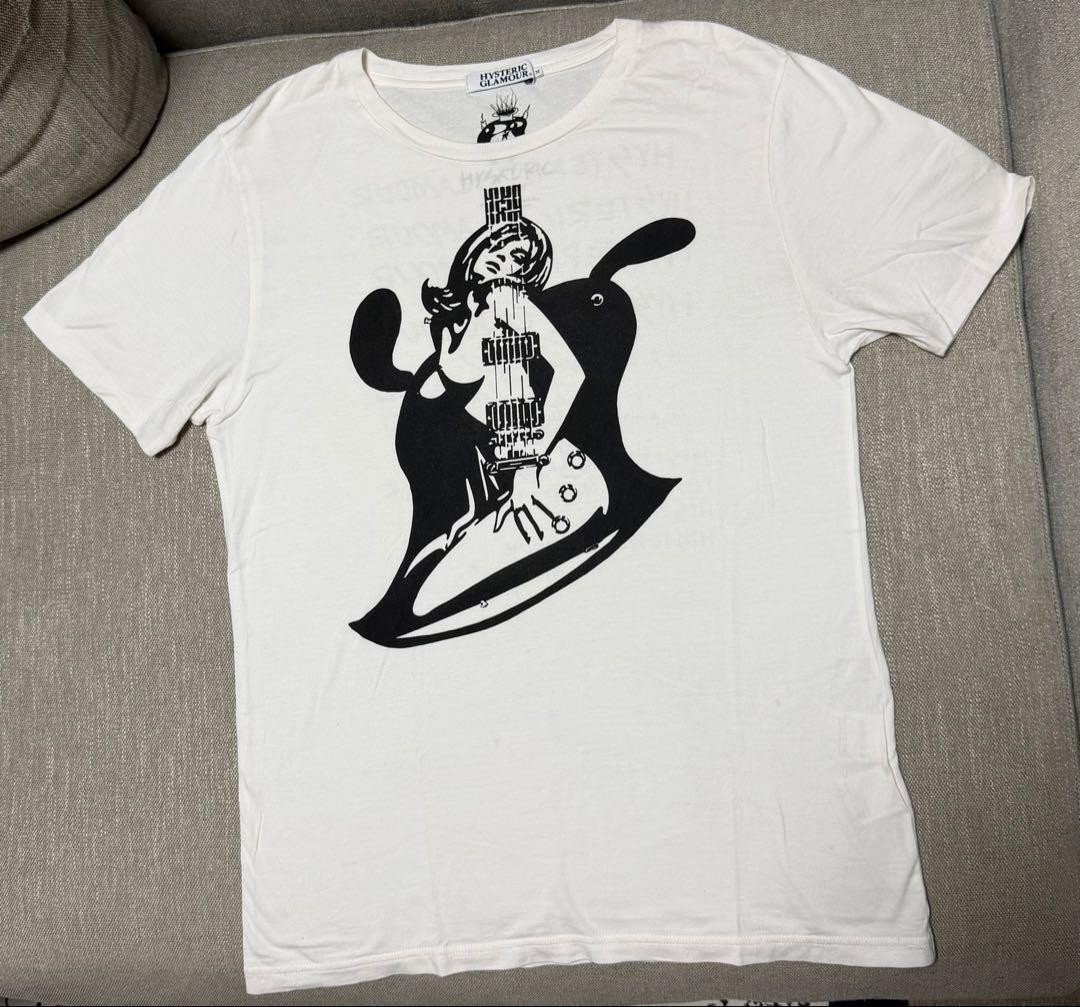 HYSTERIC GLAMOUR Guitar Girl T-Shirt White M - Gem