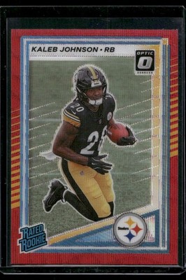 2025 Donruss #322 Kaleb Johnson Optic Rated Rookies Preview Red Power