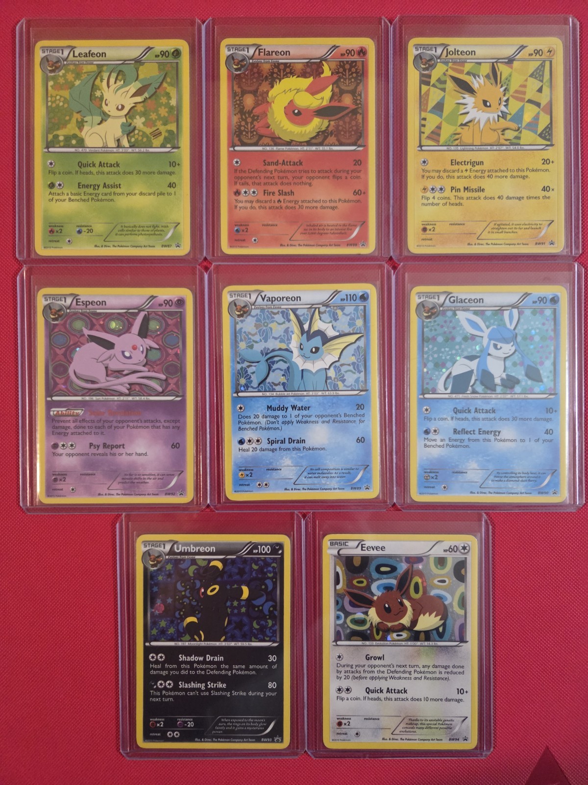 Pokemon TCG Eeveelutions Black & White Eevee Promo Set BW87-94