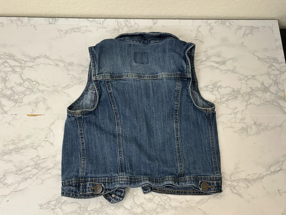Chaqueta vaquera azul sin mangas Cherokee para niñas talla L 10/12 algodón con botones O Foto 2 de 4