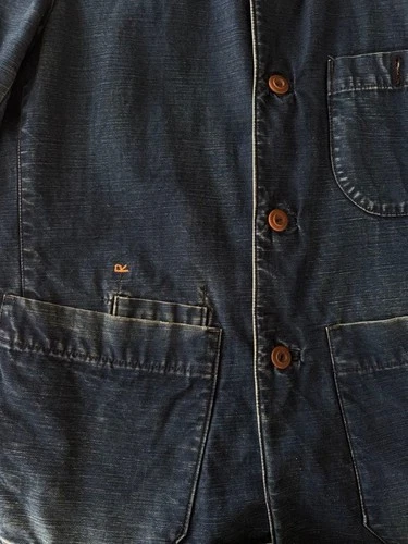 45R 45rpm R-by45rpm Indigo Coverall Jacket  Denim Work Coat Size L Vintage Japan image 6