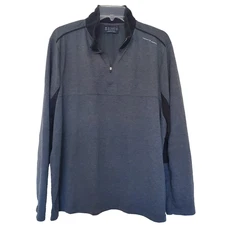 Porsche Design Shirt Mens XL Grey 1/4 Zip Pullover Saudia Sky Team Mock Neck