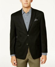 Michael Kors Mens Classic fit Sport Coat Blazer 38 L Black Solid Stretch