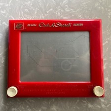 Vintage Ohio Art Etch A Sketch Magic Screen Red Frame Classic 80 s Toy Works