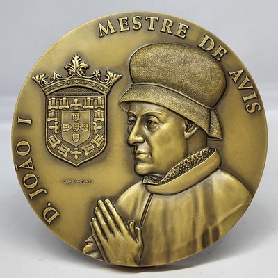 King JOHN I of Portugal Master of AVIZ Bronze Medal/ 1385 Cortes of Coimbra