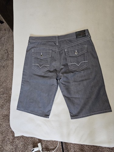 Mecca Jean Shorts 42/14 Loose Baggy Fit Y2K Wide Leg Skater Gray Denim - Picture 3 of 4