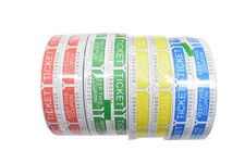 L LIKED Raffle Tickets Roll Double Ticket 2x2 Assorted Colors 4x2000 8000 Count