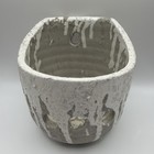 Creative Co-op Distressed Orchid Wall Planter Handmade Ceramic White and Grey — photo 1