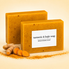 2-Pack Turmeric Glow Soap Bar Lemon Kojic Acid for Dark Spots