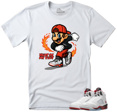 Shirt to Match Jordan Retro 5 Fire Red-HEAT ON MY FEET Sneaker Match Tees