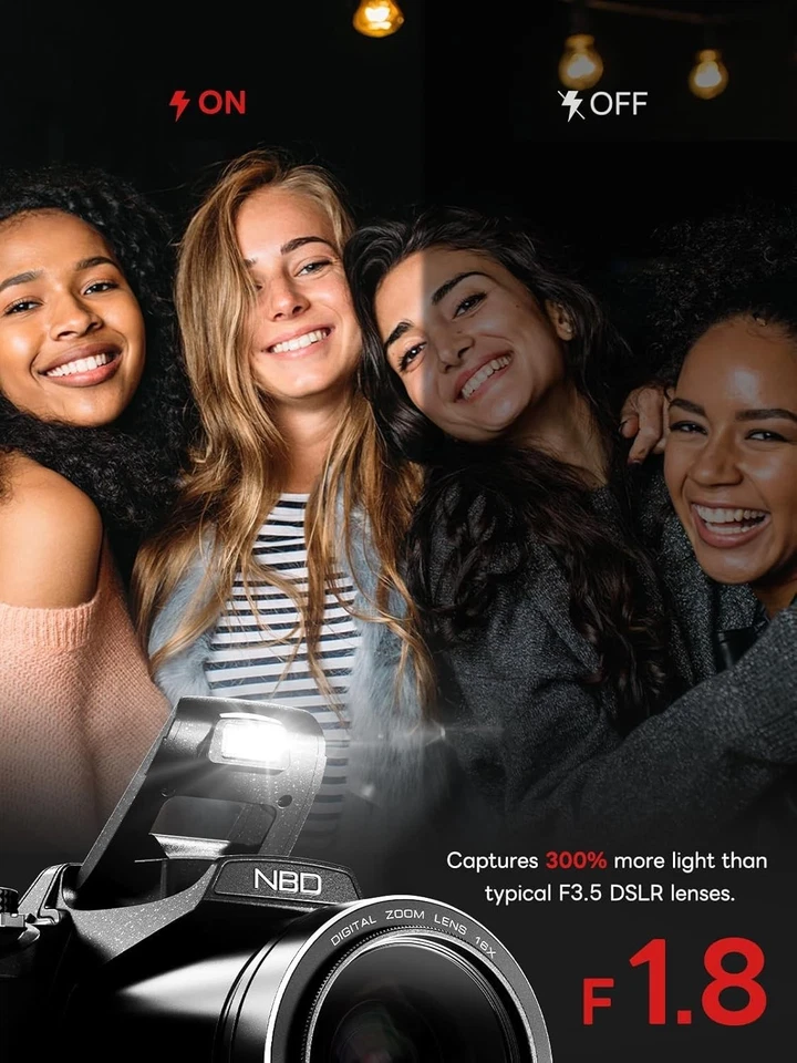 Digitalkamera 5K 64MP 16X WiFi Autofocus Fotokamera mit 32GB Karte für Vlogging - Bild 4 von 4