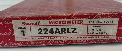 Vintage Starrett No. 224 Interchangeable Anvil Micrometer Set 2" to 6" Made USA - Picture 20 of 20