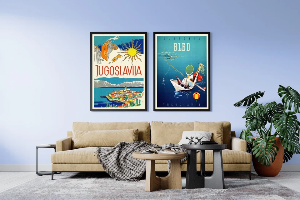 Vintage Jugoslavia 1959, Adriatic posters – 1950s retro travel art print - Image 2 of 4